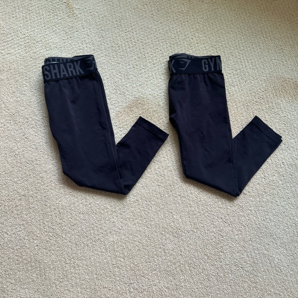 Two pair of Gymshark Flex Cropped Leggings - XS